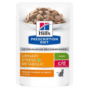 Sachet repas Chat Hill's c/d Multicare Stress Weight Urinary Stress + Metabolic Poulet 12 x 85 g