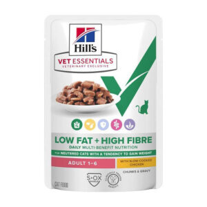 Sachet repas Chat Hill's Multi-Benefit Low Fat + High Fibre Adult Poulet 12 x 85 g